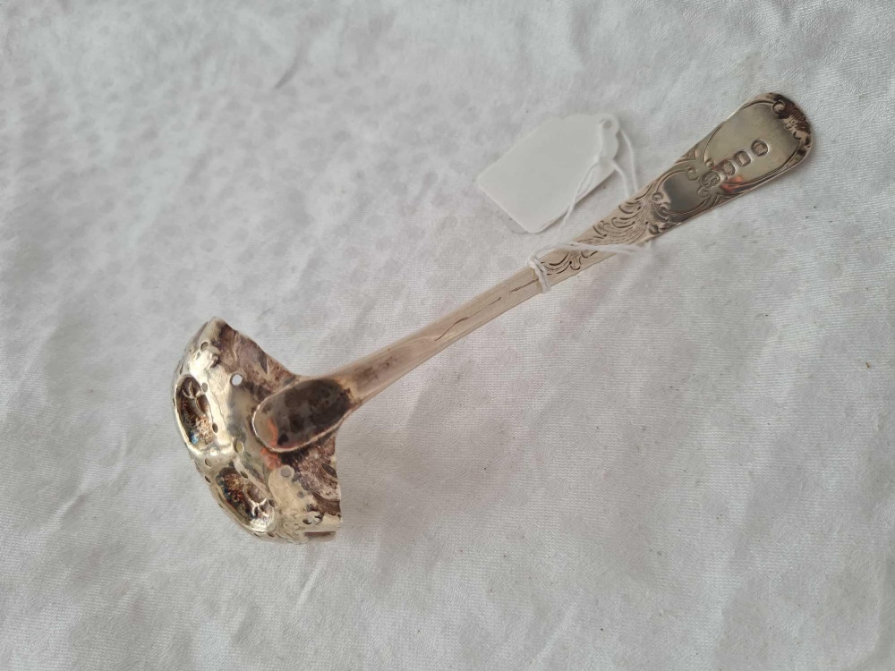 A George III sifter ladle with embossed bowl, London 1804 - Image 3 of 4