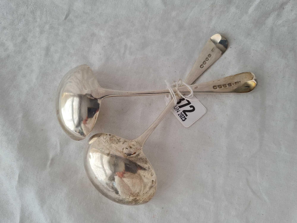 Another pair of George III ladles, OE pattern, London 1806 by TD, 86g - Image 2 of 3