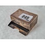 An unusual match box holder with hinged cover and noteresses under, 2.5” wide, London 1908 by SN&Co,