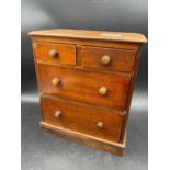 Apprentice chest of two short and two long drawers 7 inch wide