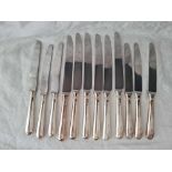 A set of six dinner knives and six cheese knives OE pattern with SS blades, Sheffield Modern