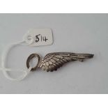 An unusual silver wing brooch by maker A.F.C