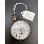 A gents silver pocket watch by H Pidduck of Hanley, Birmingham 1891 with seconds dial W/O