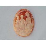 An unmounted cameo of a lady with children