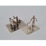 Two Dutch miniature models, one of a clark, 1.5” wide