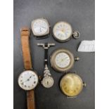 A bag of assorted watches including silver fob and wrist watches (some A/F)