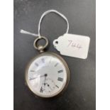 A gents silver Patent Lever pocket watch with seconds dial