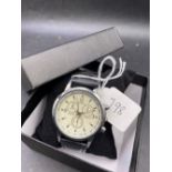 A gents Genevea multi dial wrist watch with white faced, boxed as new