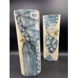 A pair of Carne Pottery Penzance vases, 12" high