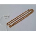 A FLAT CURB LINK NECK CHAIN, 9ct, 17 inches, 11.7 g.