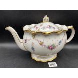 An oval Crown Derby oval tea pot and cover