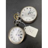 Two gents silver pocket watches with seconds dials