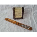 A propertual calendar holder and thermometer holder case (London 1908)