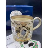 A Wedgwood Commemorative Silver Wedding tankard, 1972, boxed