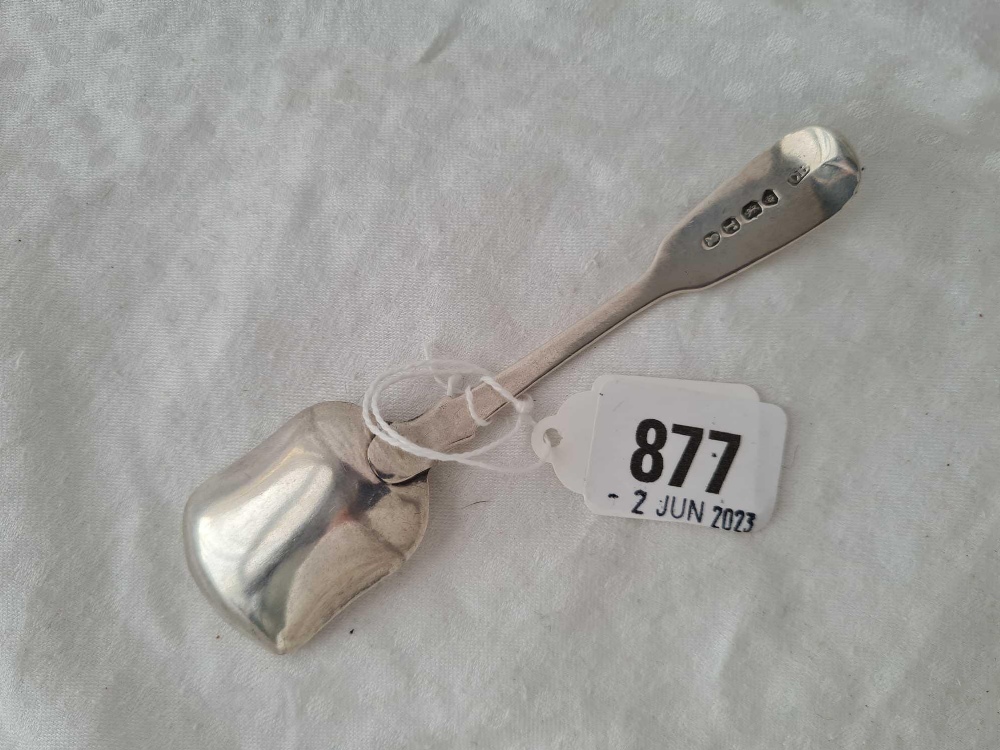 Another Georgian long handled caddy spoon, fiddle pattern, London 1832 b CB - Image 2 of 3