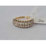 A DOUBLE ROW DIAMOND RING 18CT GOLD SIZE L 5 GMS