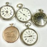 9ct Gold Watch case & Silver equestrian theme pocket watches