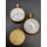 Three rolled gold pocket watches