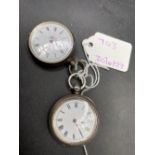 Two ladies silver fob watches