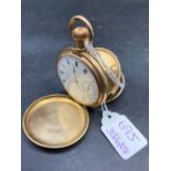 A good gents gilt hunter pocket watch by WALTHAM with seconds dial