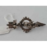 Antique Victorian silver “Lovers” arrow brooch, hallmarked Birmingham 1905