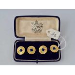 A BOXED PAIR OF ART DECO FRENCH ENAMEL CUFFLINKS 18CT GOLD 9.1 GMS