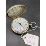 A gents WALTHAM silver pocket watch with seconds dial W/O