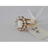 A opal cluster ring 9ct size O 1.8 gms