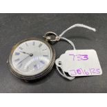 A ladies silver fob watch and two others