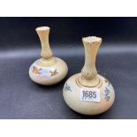 A pair of Lock and Co Worcester vases, 4" high