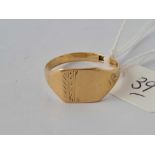 Gents 9ct signet ring size T 2.8g