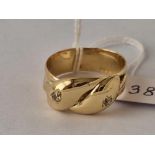 Antique Victorian double headed diamond set snake ring, hallmarked London 1860, size Z