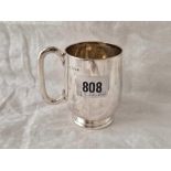 A good plain Victorian Christening mug with tuck-in base, 3 1/4" high, Sheffield 1887 by HA, 130g