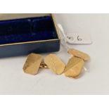 A pair of boxed cufflinks 9ct 7.7gms