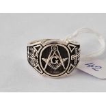 A silver masonic signet ring size Z + 1