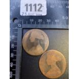 2 rare 1869 pennies & worn
