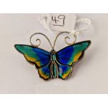 A David Anderson silver enamel butterfly brooch