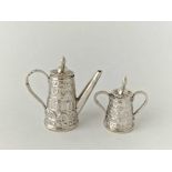 Two more miniature coffee jugs with hinged cover, 1.75” high
