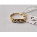 A five stone diamond ring 178ct gold size J 2.3 gms