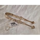 An attractive pair of 18th Century pierced sugar tongs, London by JP