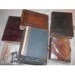 VICTORIAN CABINET PHOTO ALBUMS 7 late Victorian cabinet photo albums (2 without photos) plus a