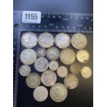 Foreign silver coins 121,