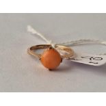 A antique coral ring 9ct size N 2.1 gms