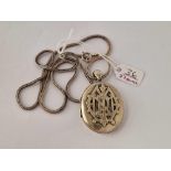 A silver locket on chain 23 inch