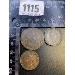 Curilla money ½ penny & 2 ??? Farthings