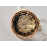 A antique rose gold seal fob