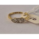 A 18ct gold and platinum fancy diamond ring size L 2 gms