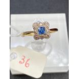 A GOOD EDWARDIAN CEYLON SAPPHIRE AND DIAMOND IN 18CT GOLD AND PLATINUM