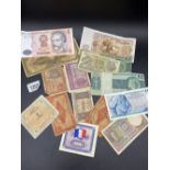 Selection of world banknotes