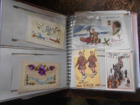 W.W.I EPHEMERA an album with c.50 WWI post cards, letters & other ephemera
